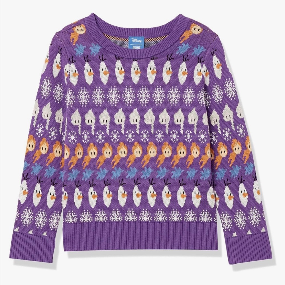 Amazon Essentials Disney Frozen Girls and Toddlers' Pullover Crew Sweaters 2T